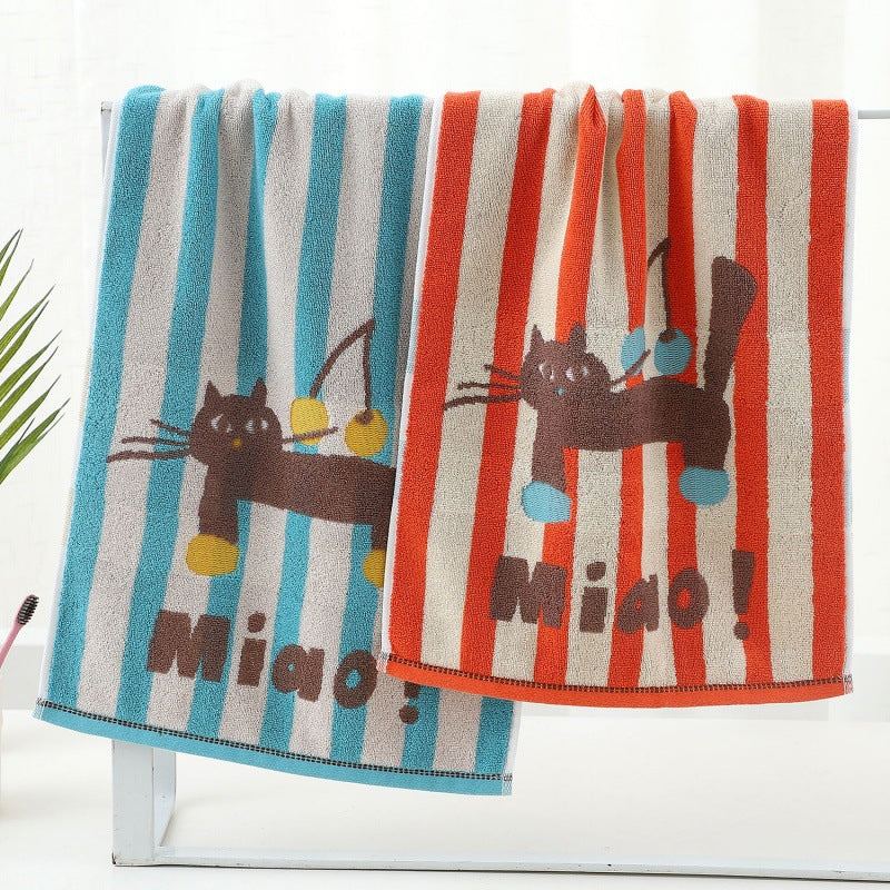 Pure Cotton Soft & Absorbent Towel – Cute Cartoon Design for Men & Women
