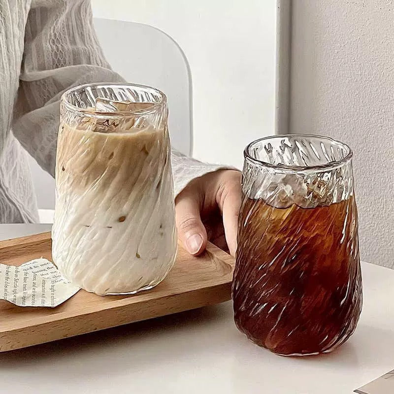 Retro Glass Latte Cup with Hanging Ear