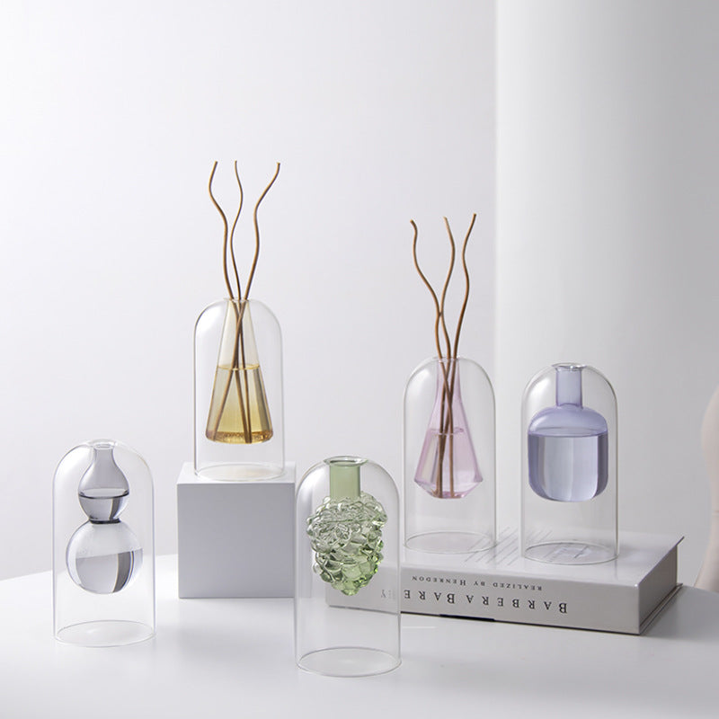 Double-Layer Glass Aromatherapy Bottle – Elegant Essential Oil Diffuser for Bedroom & Home Decoration