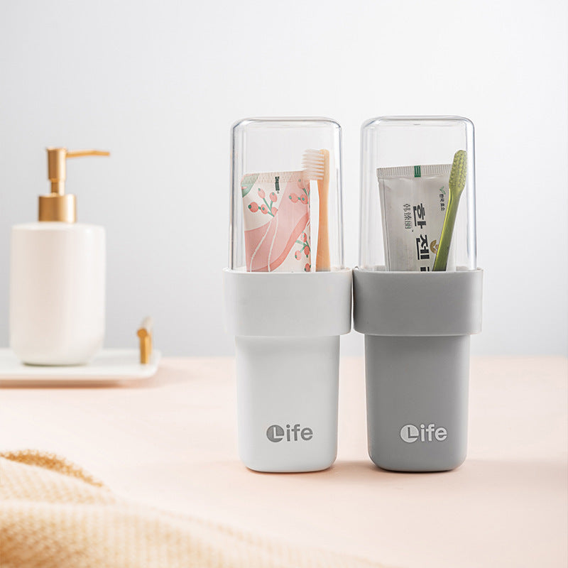 Double Layer Mouthwash & Tooth Brushing Cup – Portable Travel Set