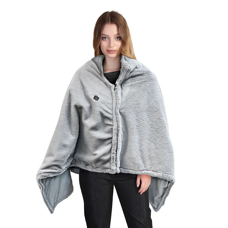 Rabbit Fur Electric Heating Shawl & Warm Blanket