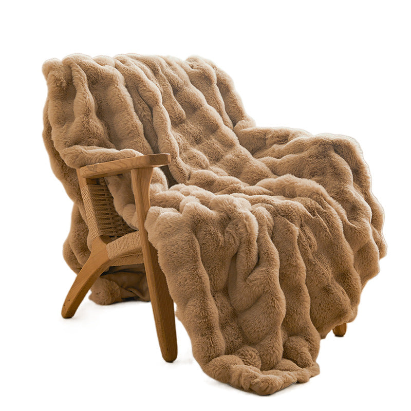 Thickened Winter Rabbit Plush Coral Fleece Blanket