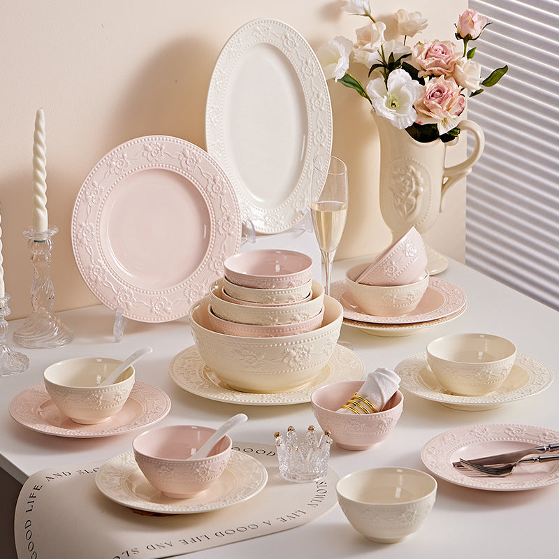 Underglaze Color Strawberry Cream Dish Set – Ceramic Tableware