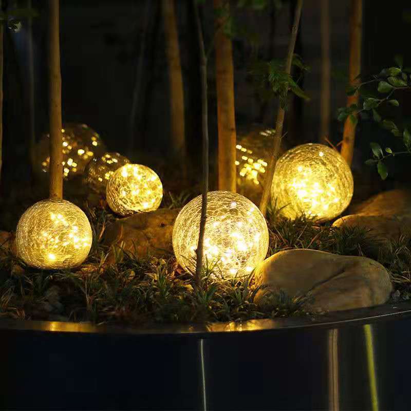 Solar Mason Jar Crack Glass Hanging Lights
