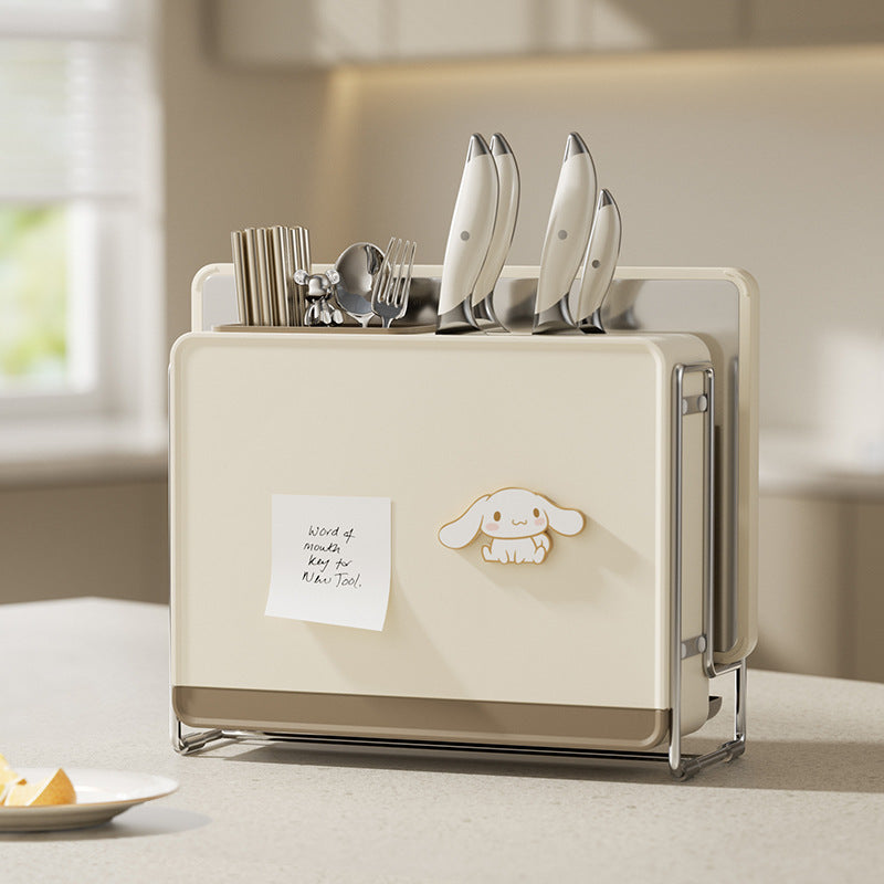 Wall-Mounted Carbon Steel Knife Holder with Drain Rack