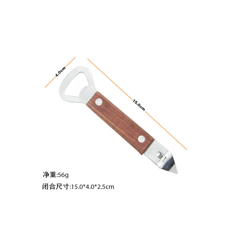 Stainless Steel Beer & Can Bottle Opener with Handle
