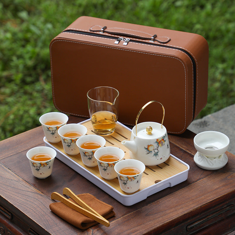 Ceramic Travel Tea Set with Tray – Festival Gift