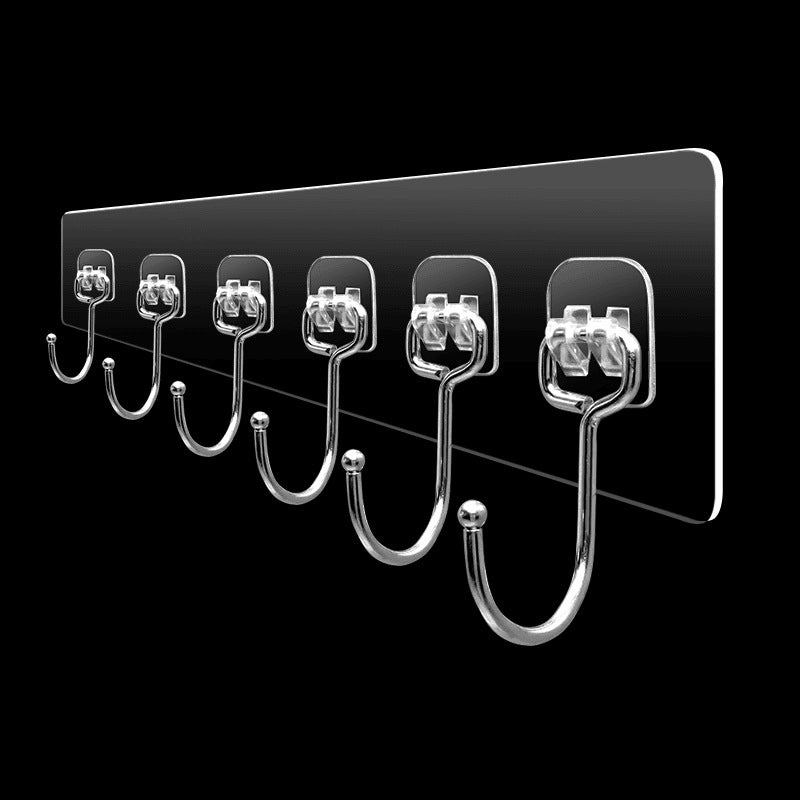 Stainless Steel 6-Row Hook – No Drill Wall Hook