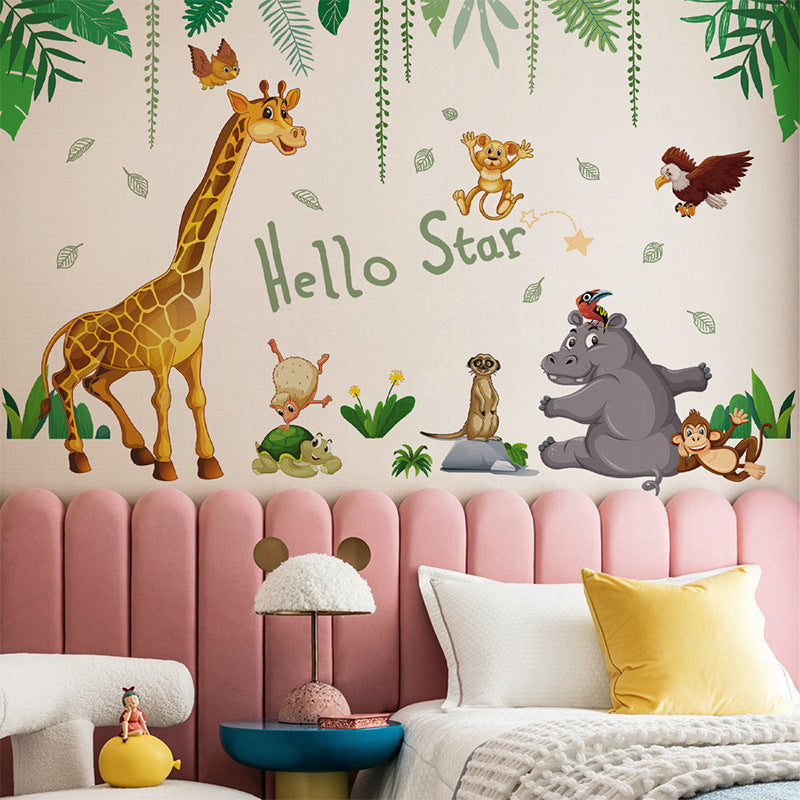 Cartoon Animal Forest Wall Stickers – Educational Decor