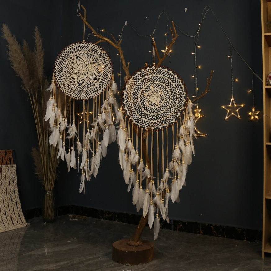 Boho Large Feather Dream Catcher – Interior Decor