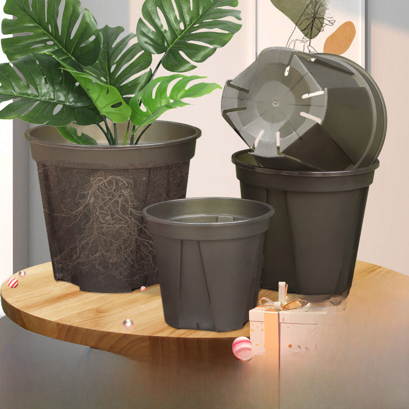 Transparent Black Green Mountain Plastic Flower Pot