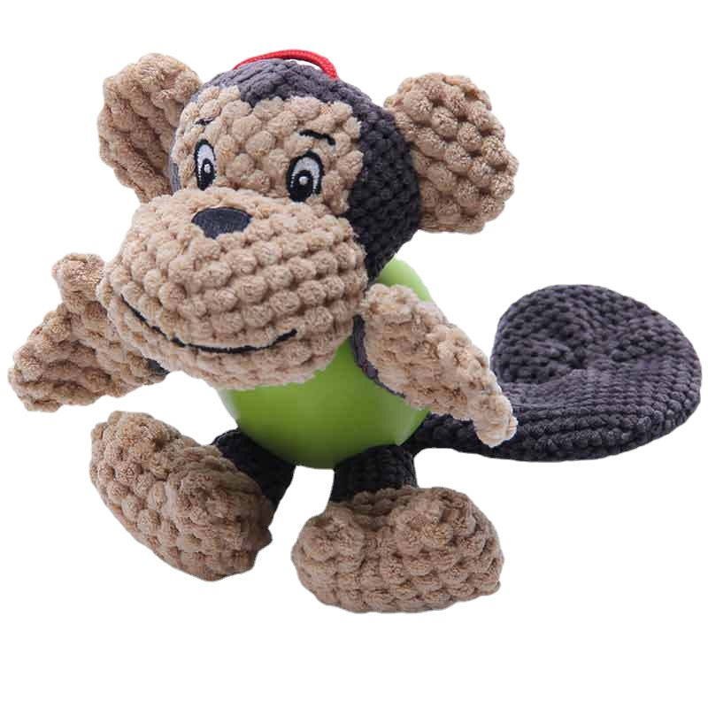 Yite Monkey Plush Dog Toy | Bite-Resistant with Sound